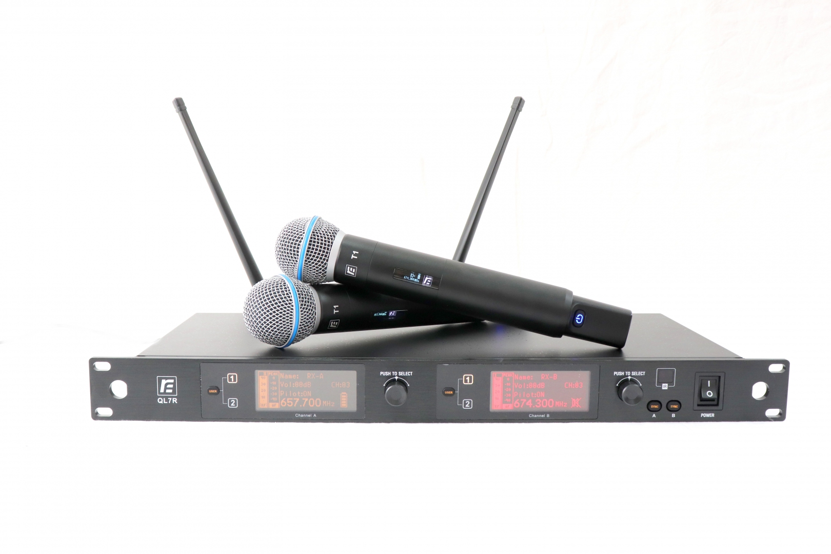RFIntell QL7R/T1-A 651,800-683,400 МГц 2-канальная радиосистема с 2-мя ручными микрофонами в Иркутске